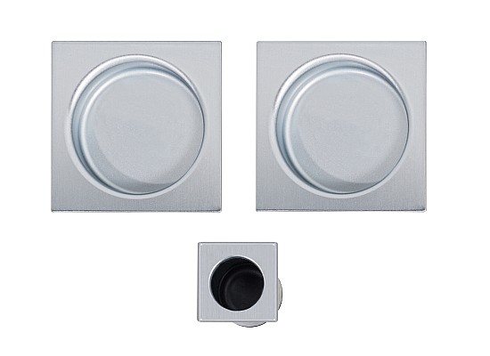 Sliding door handle  - square - chrome satin