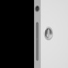 Sliding door lock WC - round - chrome satin