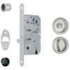 Sliding door lock WC - round - chrome satin