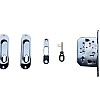 Sliding door lock KEY - oval - chrome