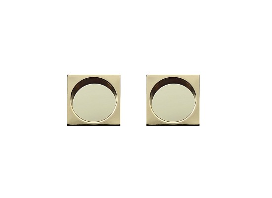 2A: Sliding door Handle Set - Square - Brass