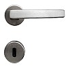 Door handle including key rosette - Round - Matt chrome