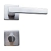 Door handle with toilet lock - Square - Matt chrome