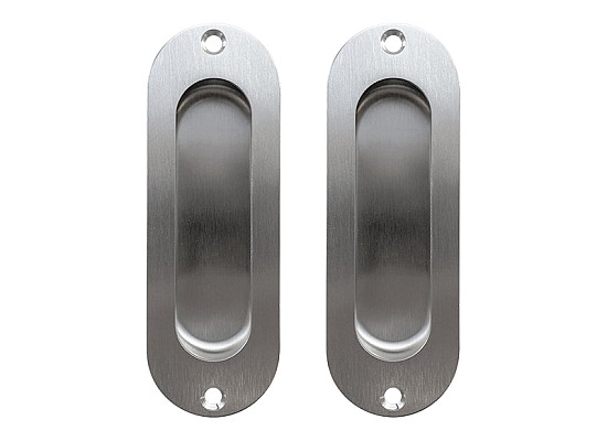 Door handle - oval - inox matted
