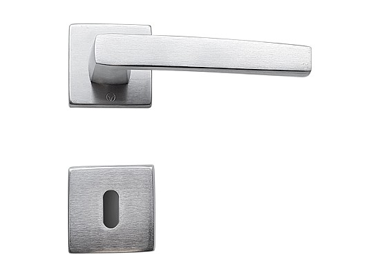 Square door handle with key rosette