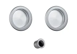 Deurkom set - rond - mat chroom Deurkom set - rond - mat chroom