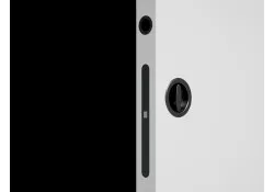 Sliding door lock WC - round - black