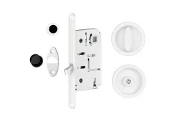 Schuifdeurslot WC - rond - wit Schuifdeurslot WC - rond - wit