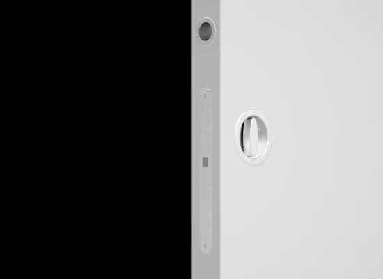 Schuifdeurslot WC - rond - wit Schuifdeurslot WC - rond - wit