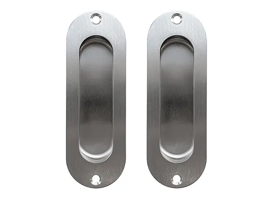 2A: Deurkom set - ovaal - rvs mat 2A: Deurkom set - ovaal - rvs mat